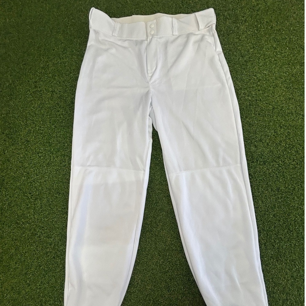 Alleson Athletic White Baseball Pants Mens XL‎ Elastic Bottom Reinforced Knee